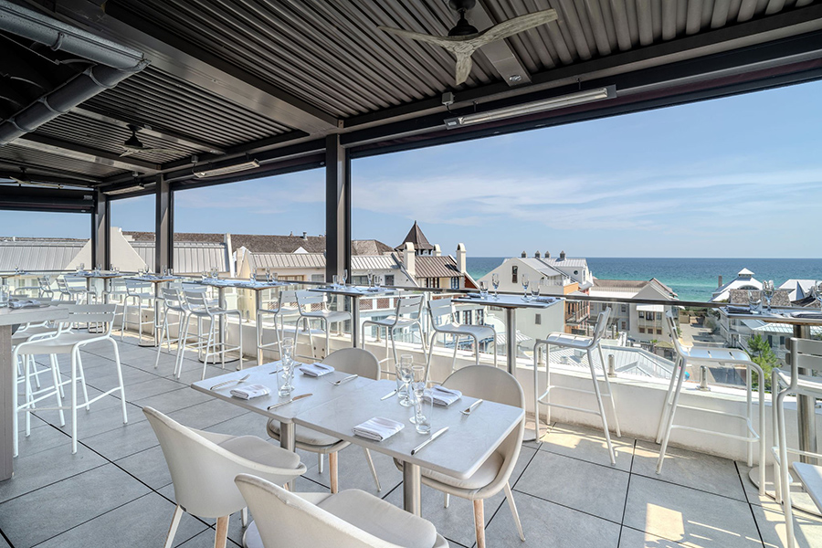 Pescado rooftop dining in Rosemary Beach 30A