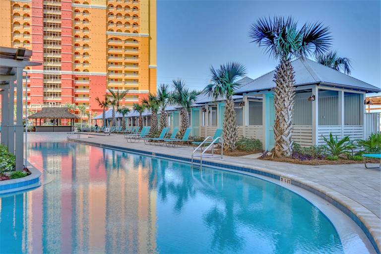 Calypso Tower 3 pool and private cabanas